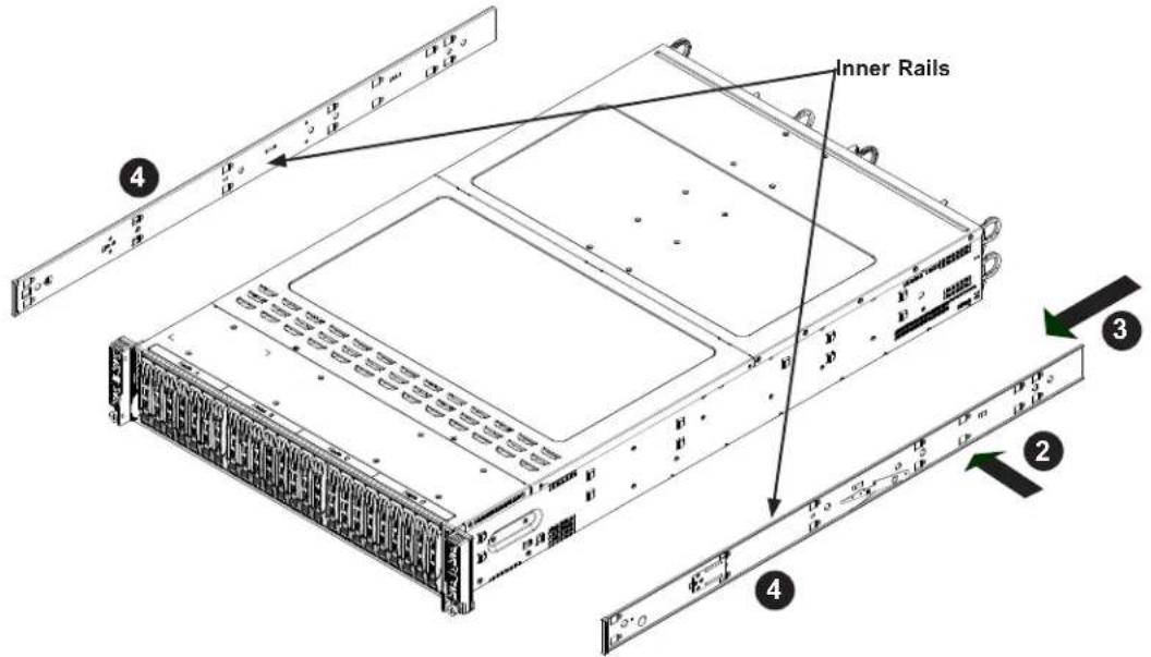Supermicro SuperServer 6029TP-HC1R - Installing the Inner Rails - 1