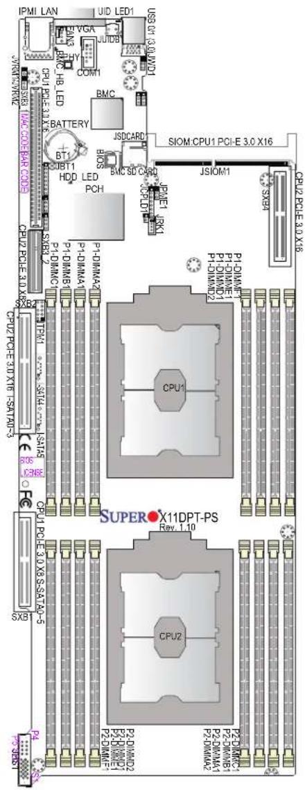 Supermicro SuperServer 6029TP-HC1R - Motherboard Layout - 1