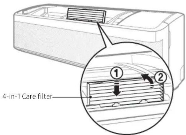 SAMSUNG AR18CY5YATCXNA - Replacing the 4-in-1 Care filter (For AR18CY5YATC\* models) - 1