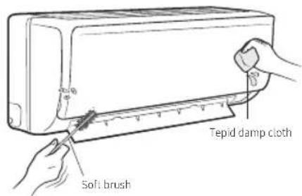 SAMSUNG AR18MCFHDWKYFE - Cleaning the indoor unit exterior and outdoor unit heat exterior - 1