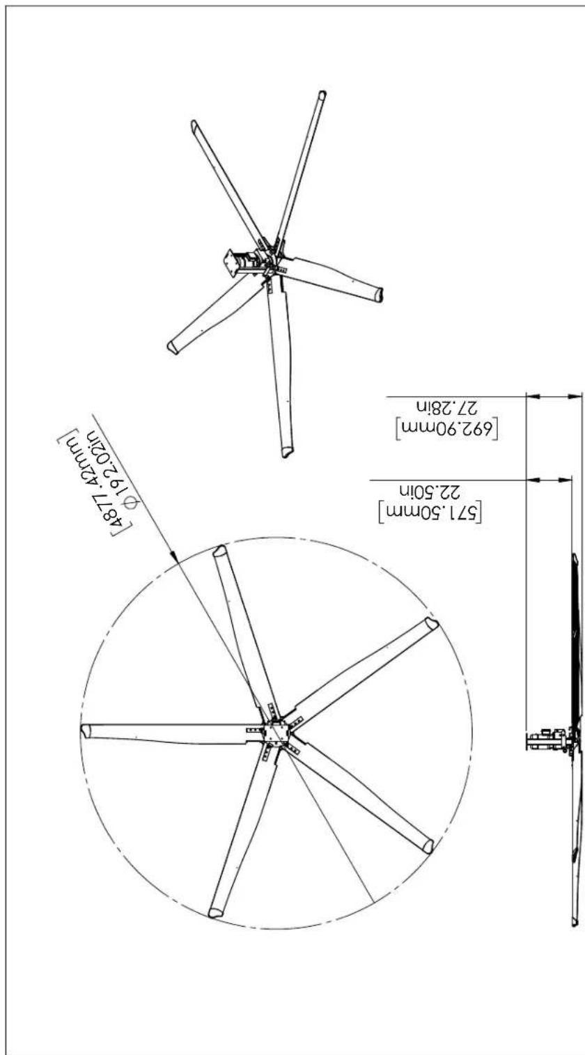 Envira-North HRS400X2004 - M (16 FT) ALTRA-AIR SAILFIN FAN SPEC DRAWING - 1