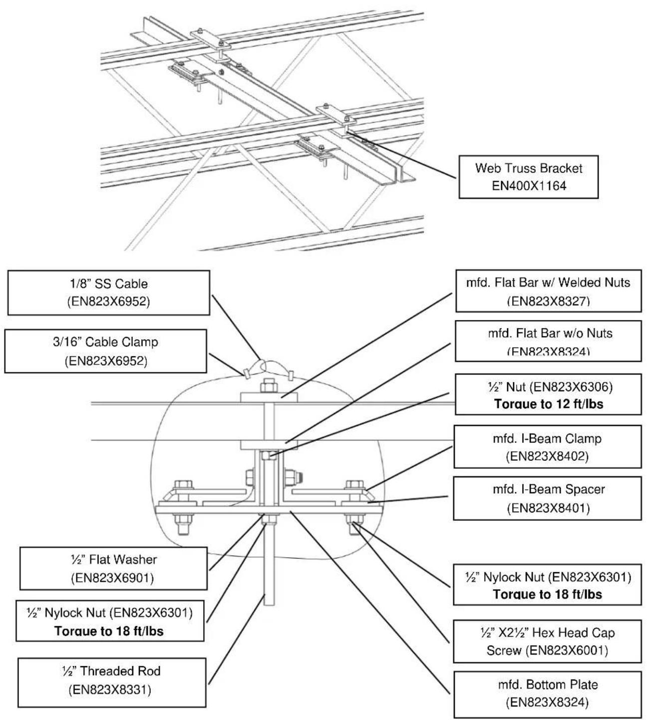 Envira-North HRS400X1159 - Standard Web Truss Mount Components - 1