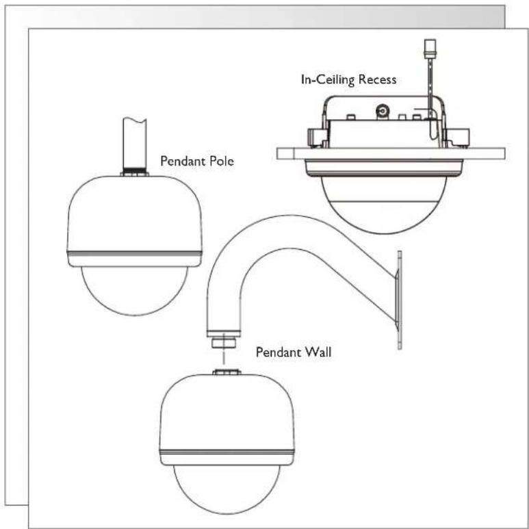 Pendant Pole In-Ceiling Recess Pendant Wall