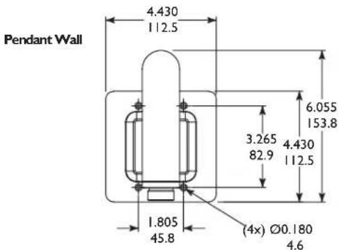 Pendant Wall 4.430 112.5 6.055 153.8 3.265 82.9 4.430 112.5 1.805 45.8 (4x) Ø0.180 4.6