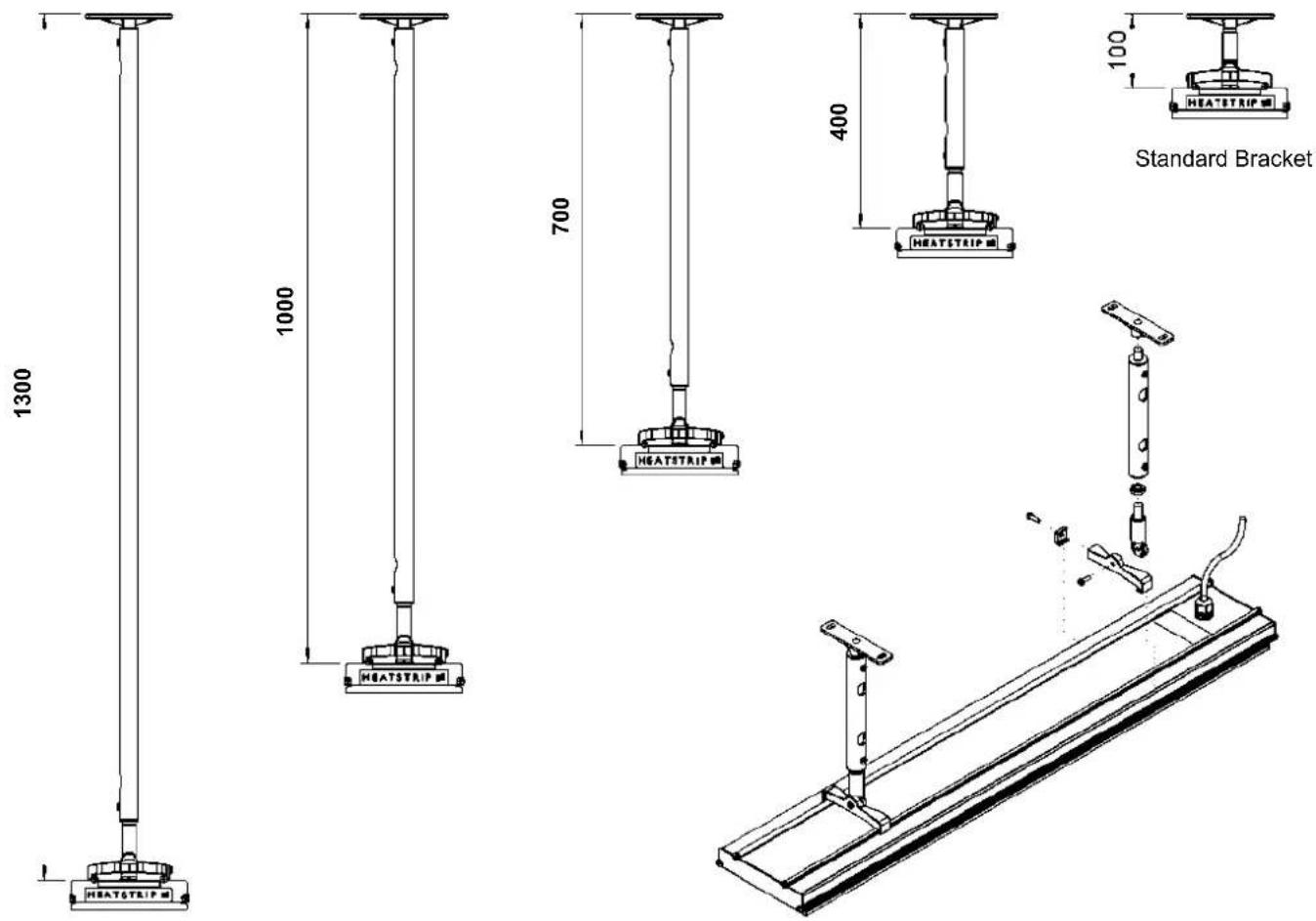 Heatstrip THH 3200AR - Extension Mount Bracket - 1