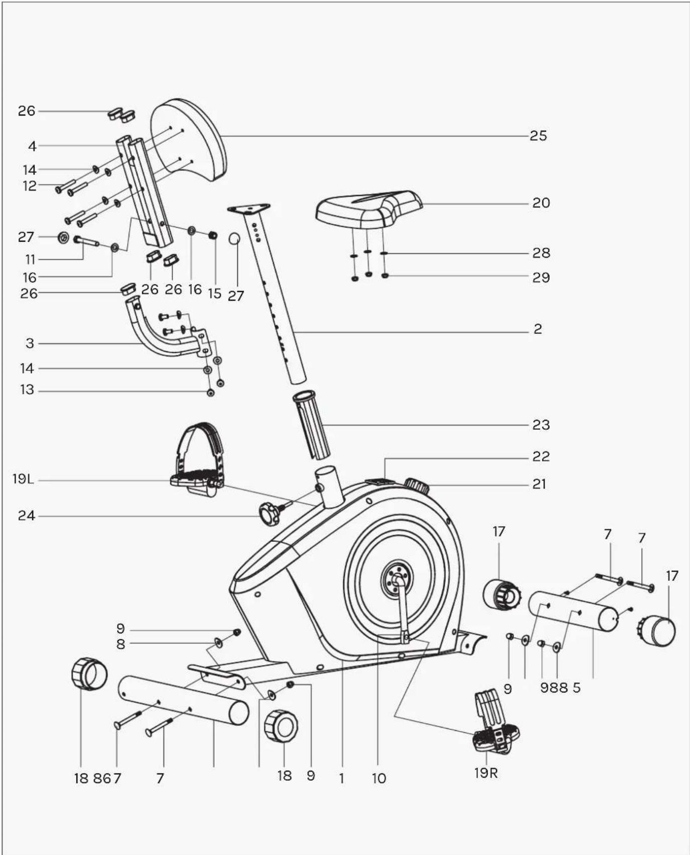 LifeSpan Cyclestation 3 - EXPLODED DIAGRAM - 1
