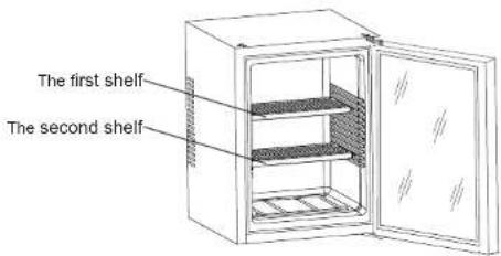 The first shelf The second shelf