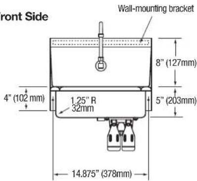 Sani-Lav 607D - HANDS-FREE WALL MOUNT SINK - 2