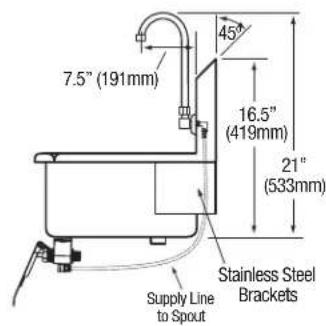 Sani-Lav 505L - HANDS-FREE WALL MOUNT SINK - 3