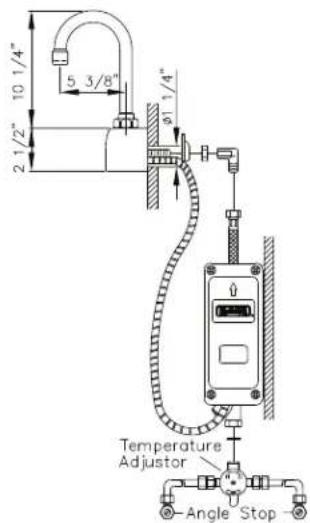 2 1/2" 10 1/4" 5 3/8" φ1 1/4" Temperature Adjustor Angle Stop