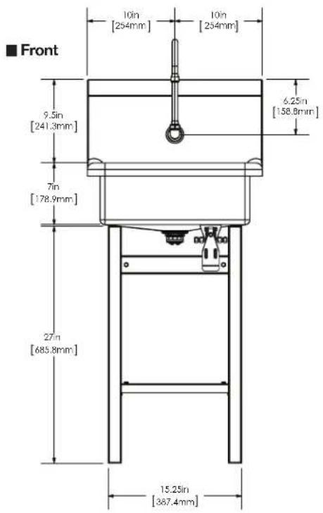 Sani-Lav 725FK1 - HANDS-FREE FLOOR MOUNT SINK - 2