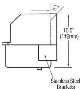 45° 16.5" (419mm) Stainless Steel Brackets