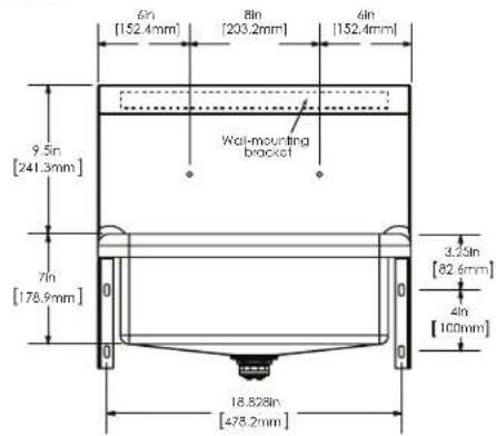 6in [152.4mm] 8in [203.2mm] 4in [152.4mm] 9.5in [241.3mm] Wall-mounting bracket 7in [178.9mm] 3.2in [82.6mm] 4in [100mm] 18.828in [478.2mm]