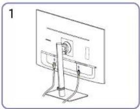 SAMSUNG S24A400UJI - Tidying Up the Connected Cables - 1
