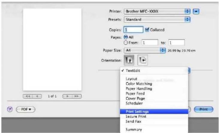 BROTHER MFC-7840WR - Choose Send Fax from the pop-up menu. - 1