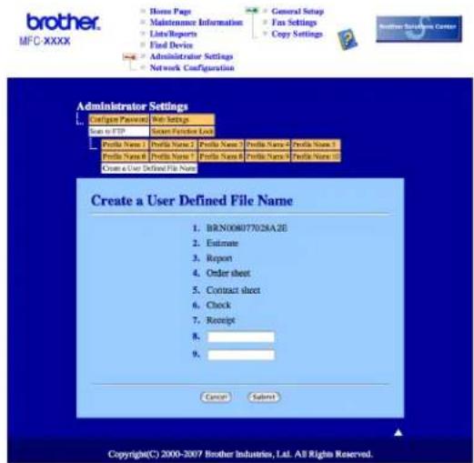 BROTHER MFC-7840WR - Creating a user defined File Name - 2