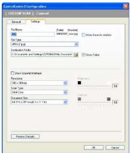 BROTHER MFC-7840WR - Settings tab - 1