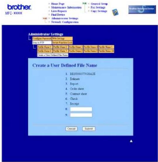 BROTHER MFC-7840WR - Creating a User Defined File Name - 2