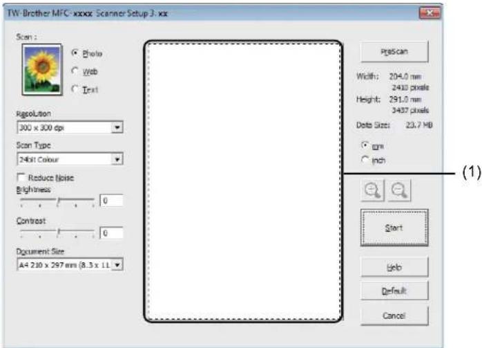 BROTHER MFC-1810R - Pre-Scanning to crop a portion you want to scan - 1