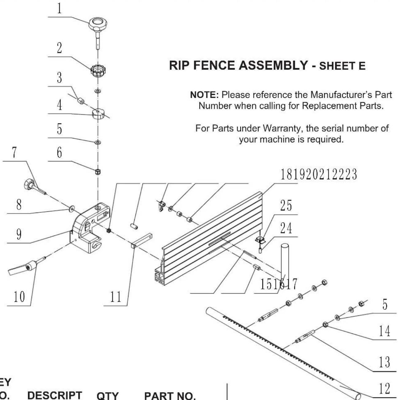 RIKON 10-342 - PARTS DIAGRAM & PARTS LIST - 1
