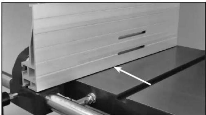 RIKON 10-342 - To change the fence from the left side of the carrier to the right side for using the rip fence to the right of the blade: - 1