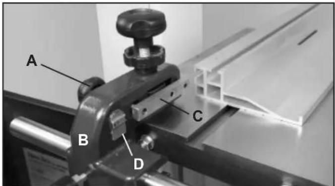 RIKON 10-342 - To change the fence from the left side of the carrier to the right side for using the rip fence to the right of the blade: - 2