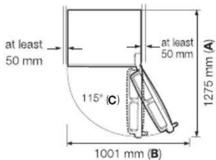 SAMSUNG RT27JARYESA - Selecting the best location for the refrigerator - 2