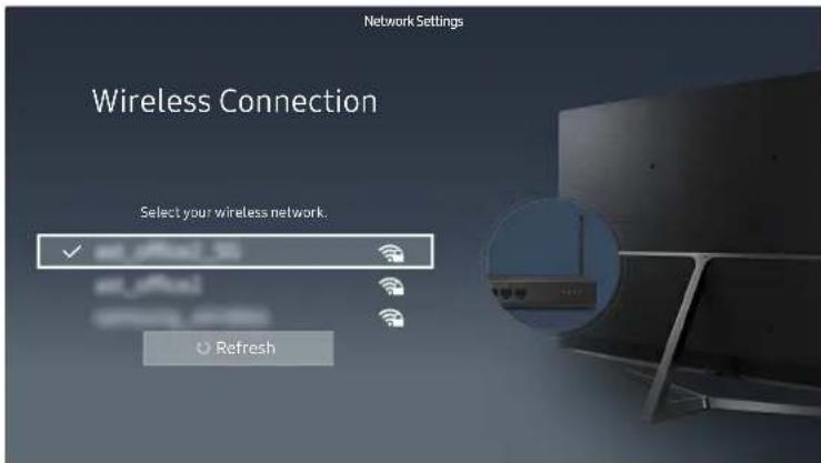 SAMSUNG UA65KU6470U - Settings > Network > Open Network Settings > Wireless - 2