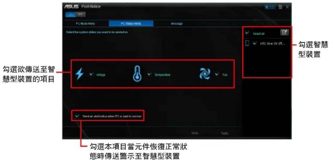ASUS WS660T - 設定電腦狀態警示 - 1