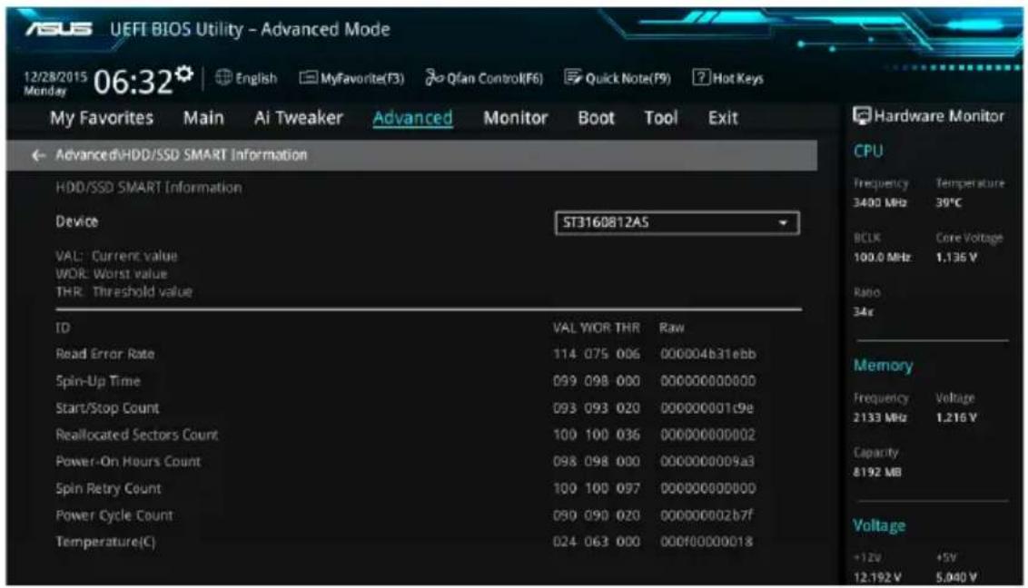ASUS WS660T - HDD/SSD SMART Information - 1