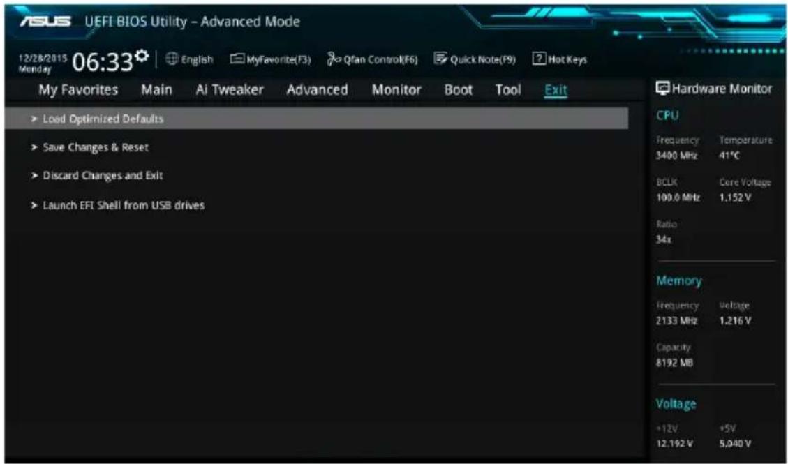 ASUS WS660T - 離開 BIOS 程式(Exit menu) - 1