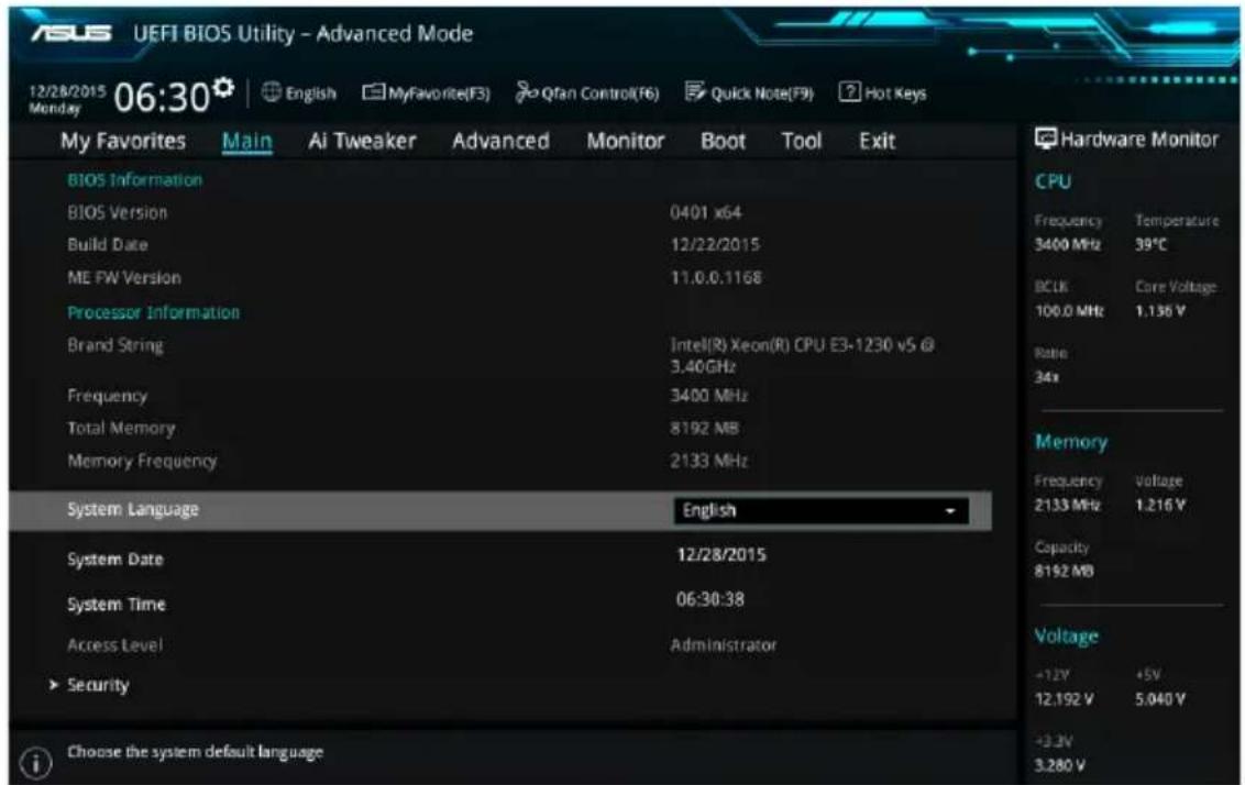 ASUS WS660T - 主選單(Main Menu) - 1