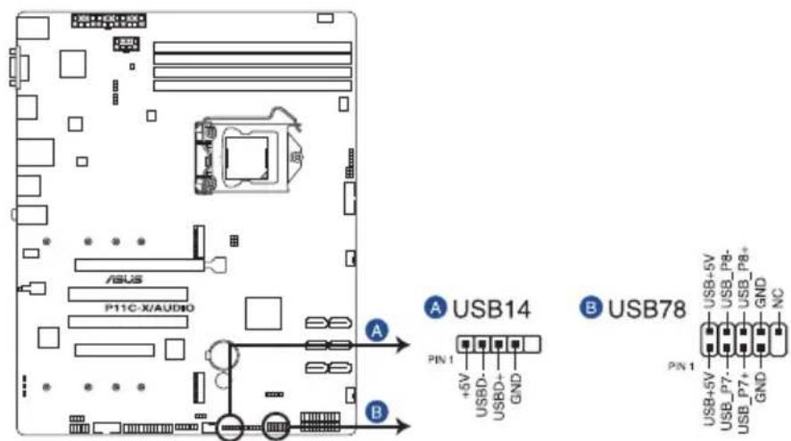 ASUS WS470T - USB 2.0 connectors (5-1 pin USB14; 10-1 USB78) - 1