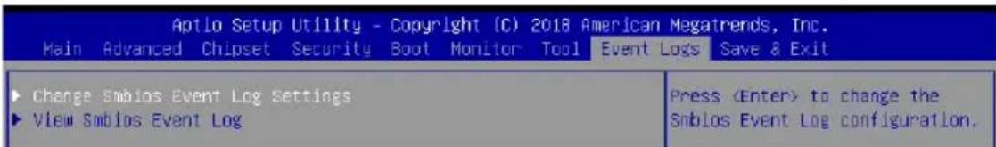 ASUS WS470T - Event Logs menu - 1