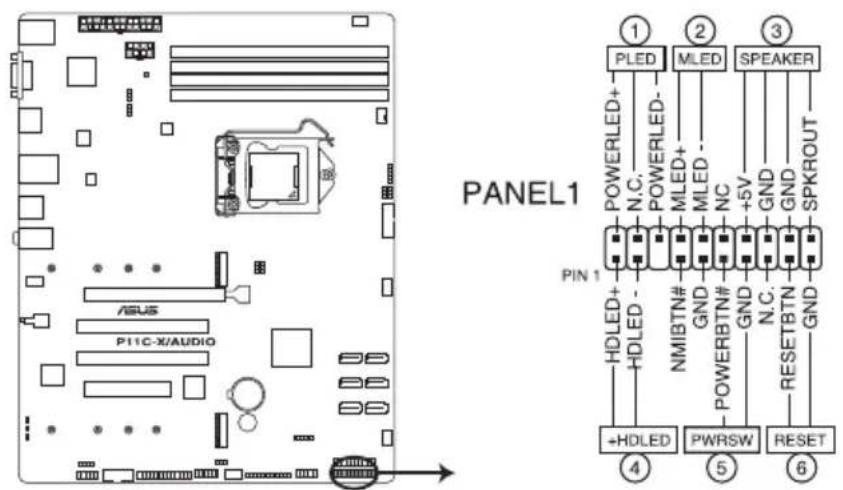 ASUS WS470T - System panel connector (20-1 pin PANEL1) - 1