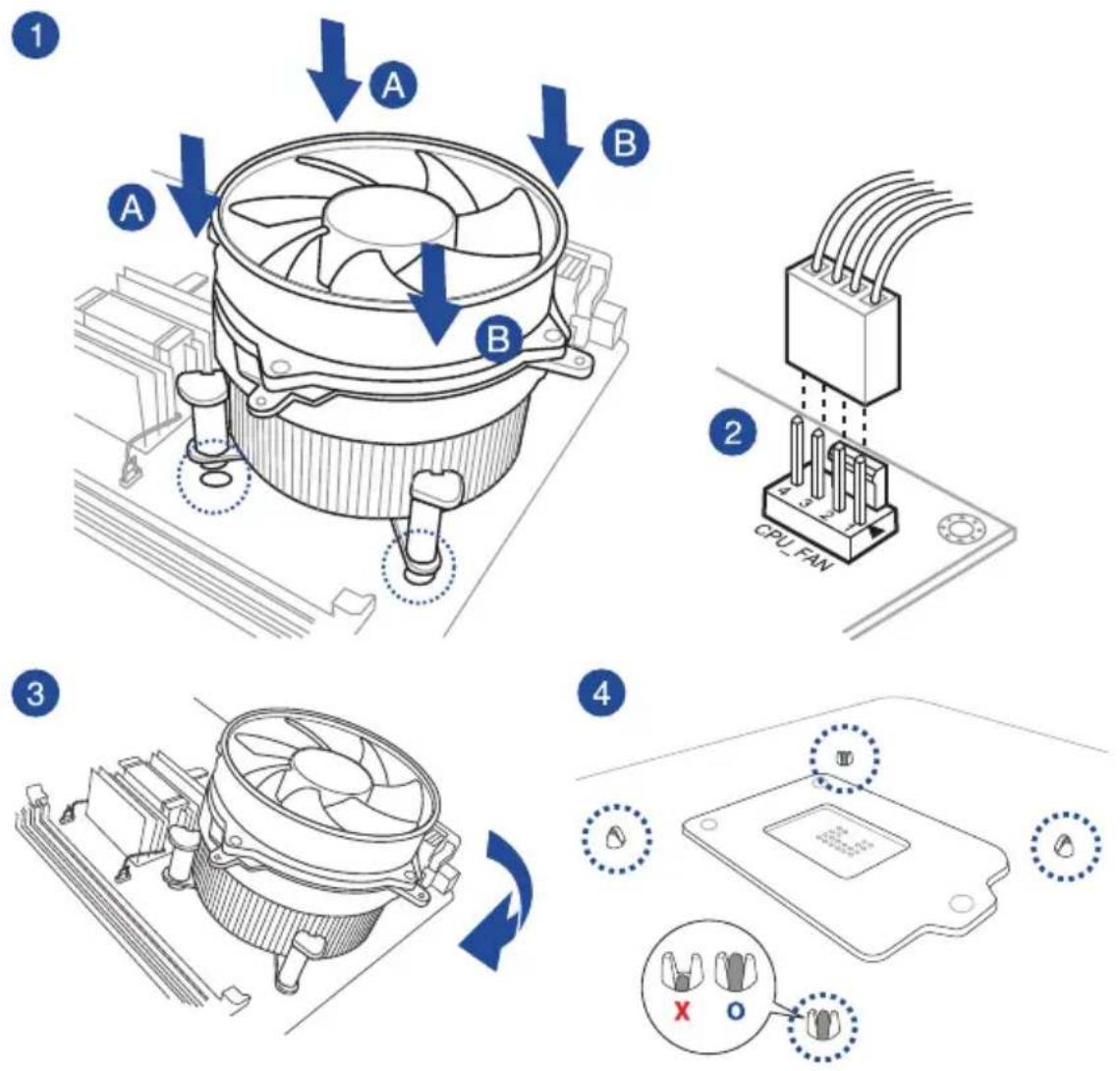 ASUS WS470T - Installing the CPU heatsink and fan assembly - 1