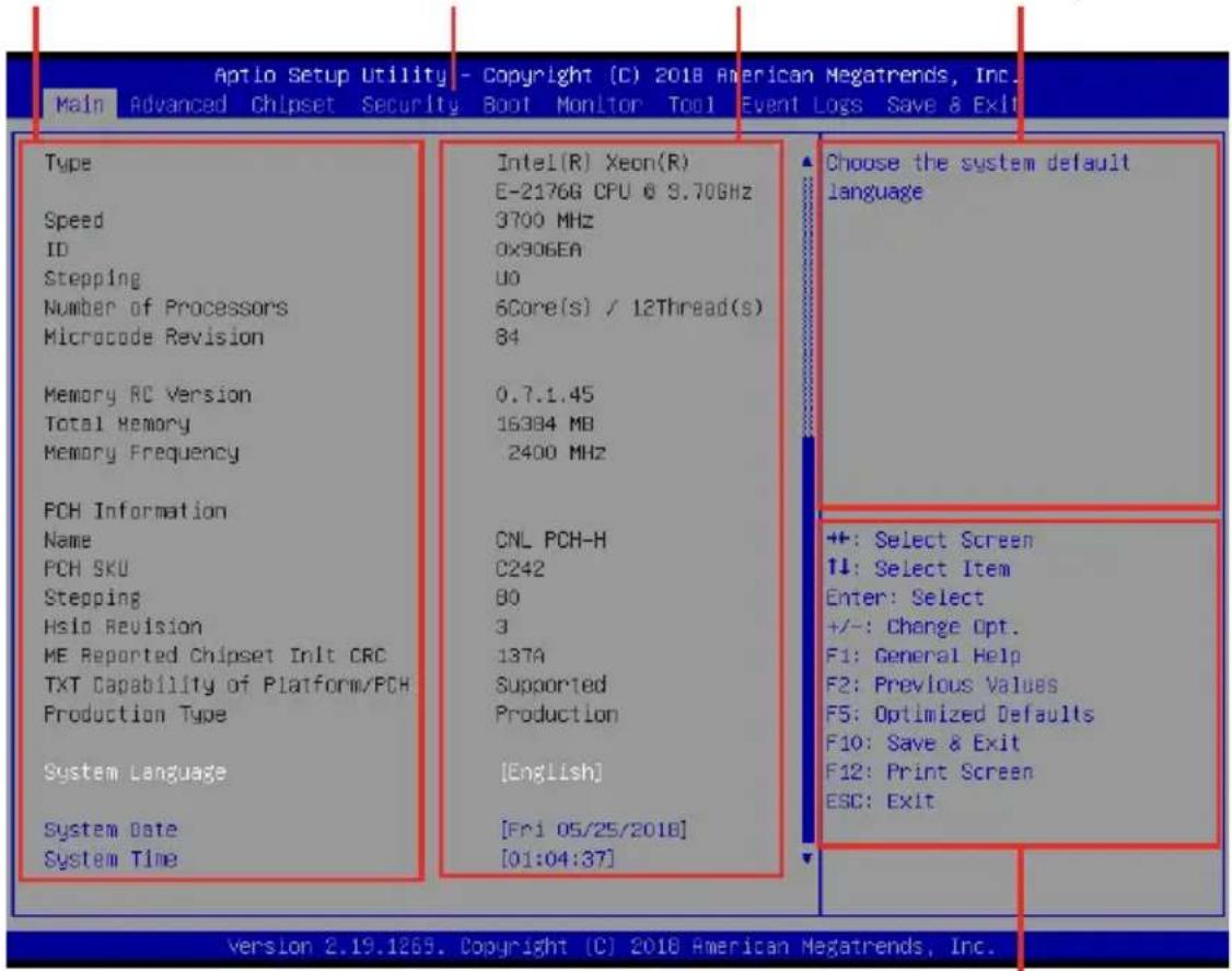 ASUS WS470T - BIOS menu screen - 1