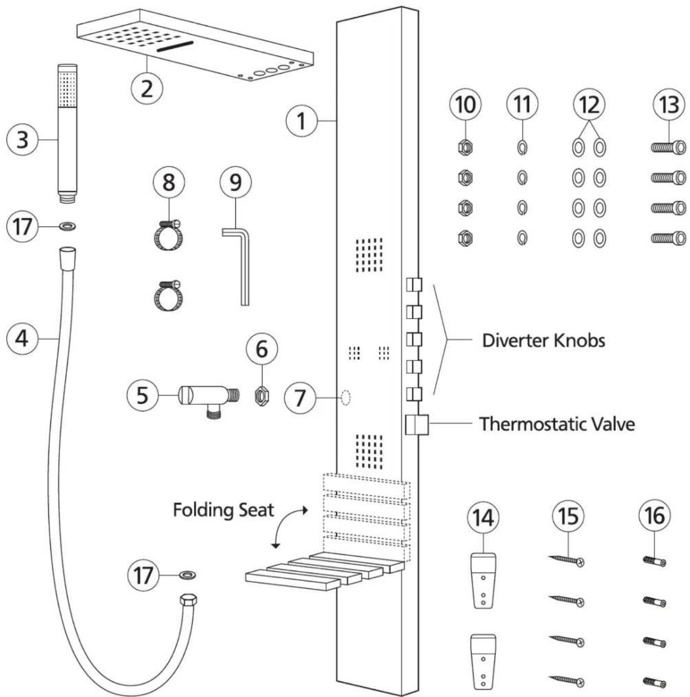 Pulse ShowerSpas 1035 - Parts Legend - 1
