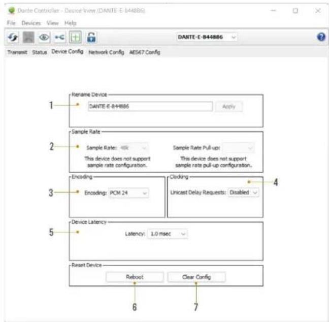 AVPro Edge AC-DANTE-D - CHANGING DEVICE NAME AND ENCODING CONFIGURATION - 1