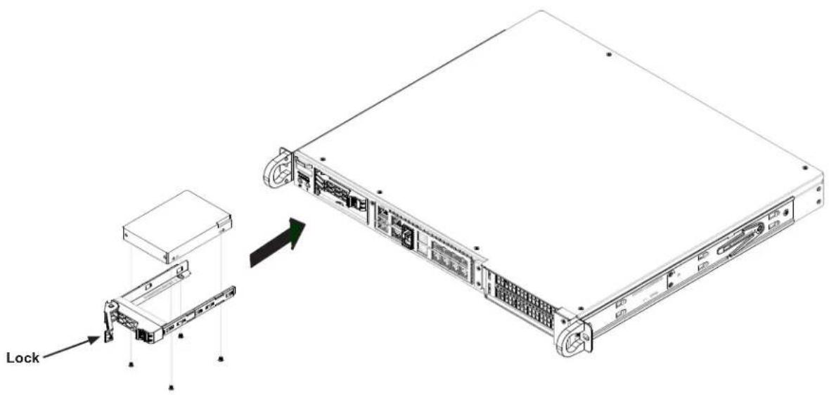 Supermicro SuperServer 1019D-FHN13TP - Installing 2.5" Hot-Swappable Hard Drives - 4