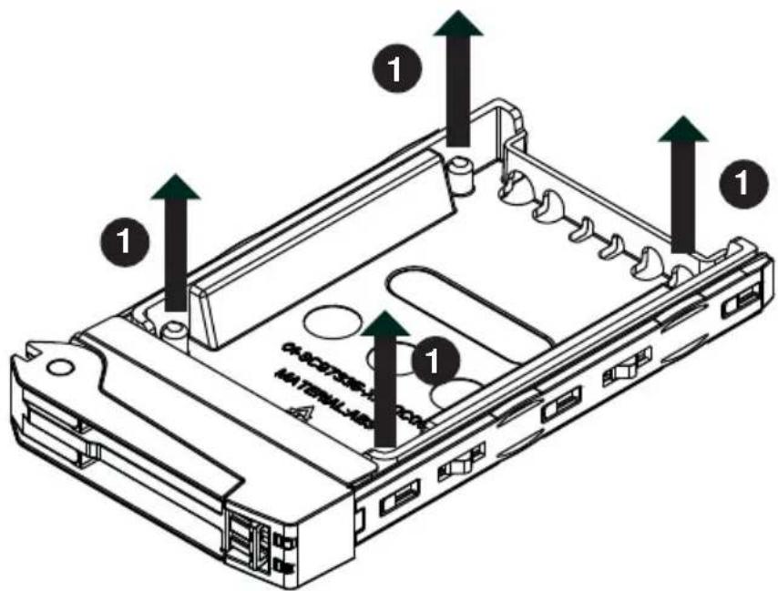 Supermicro SuperServer F648G2-FTPT+ - Installing 2.5" Hard Drives into the Drive Carriers - 2
