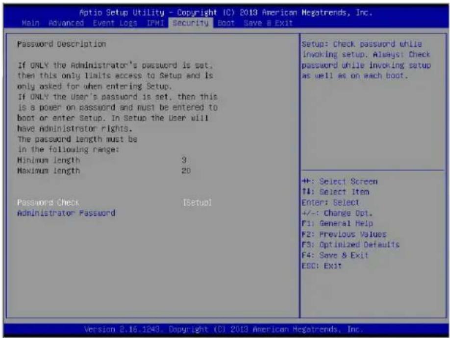 Supermicro SuperServer 6028TP-HTFR - 7-6 Security Settings - 1