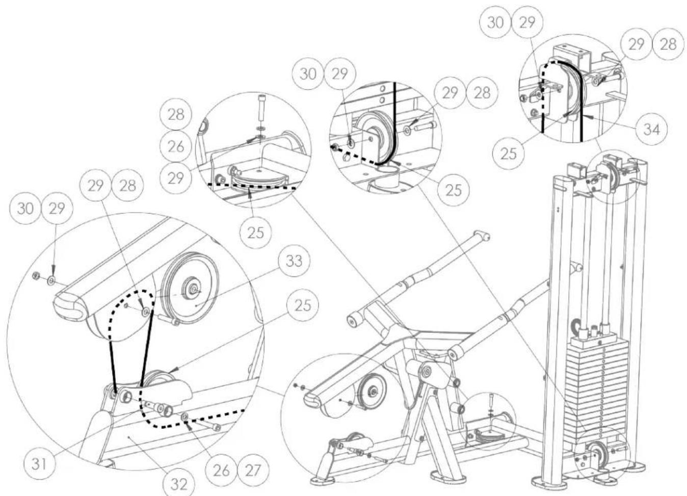 True XL-1500 - Step 4 (Pulley Assembly): - 1
