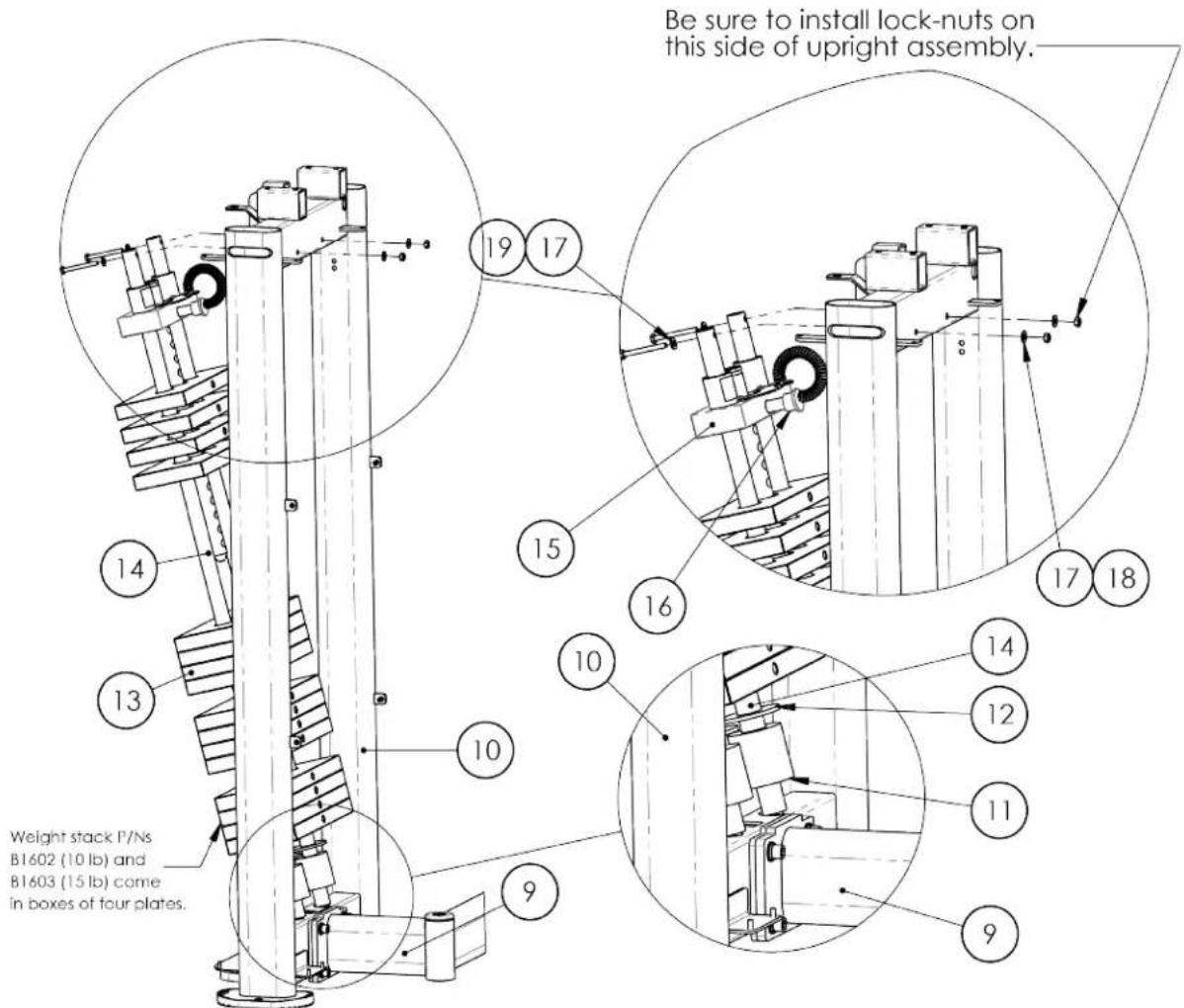 True XL-1500 - Step 2 (Weight Stack and Top Cap Selector Bar): - 1
