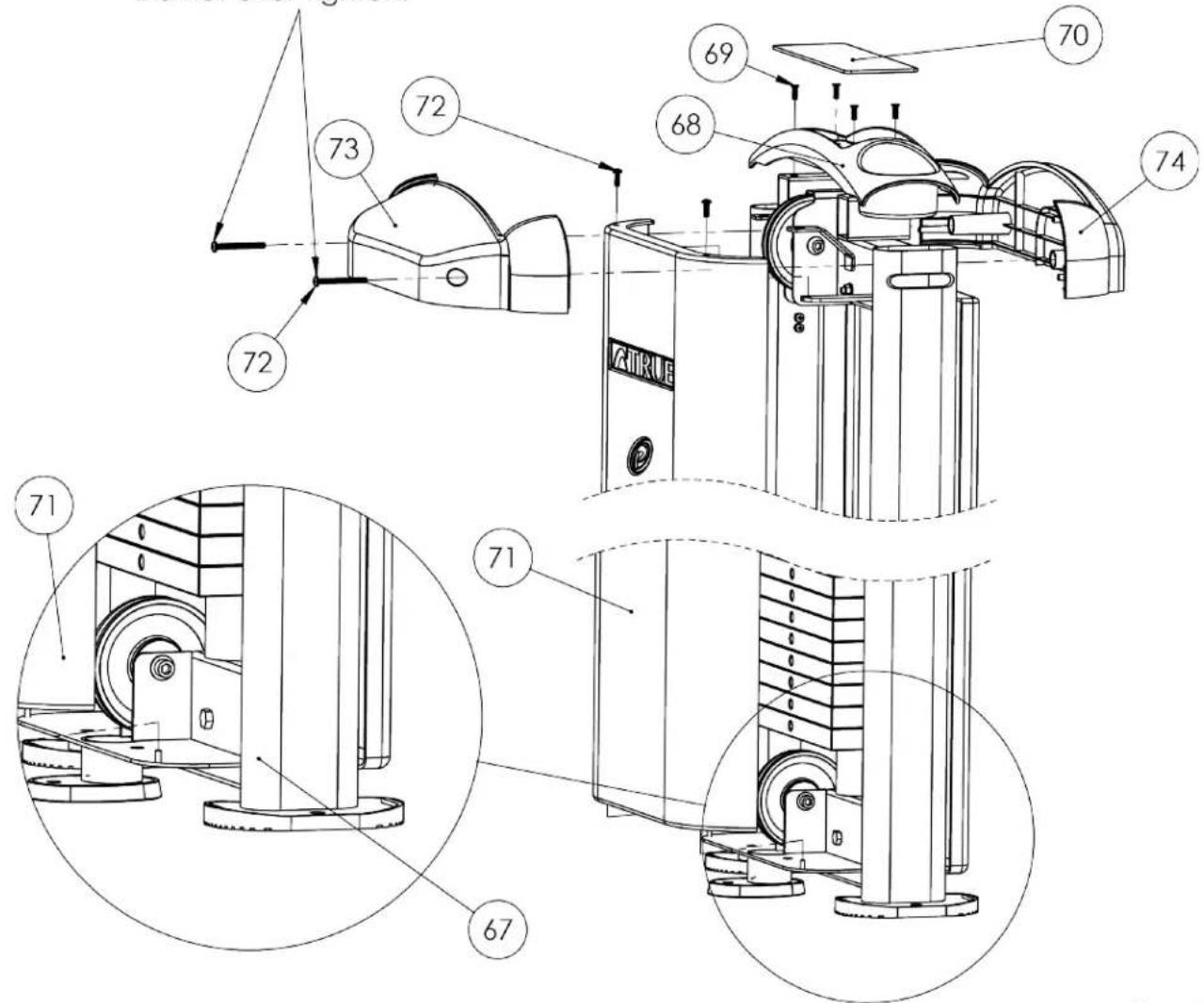 True XL-1500 - Step 9 (Rear Shroud and Top Cap): - 1