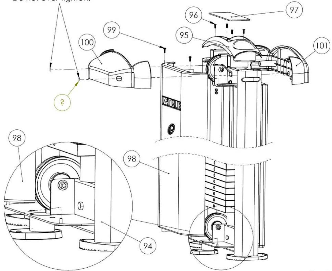 True XL-0200 - Step 13 (Rear Shroud and Top Cap): - 1