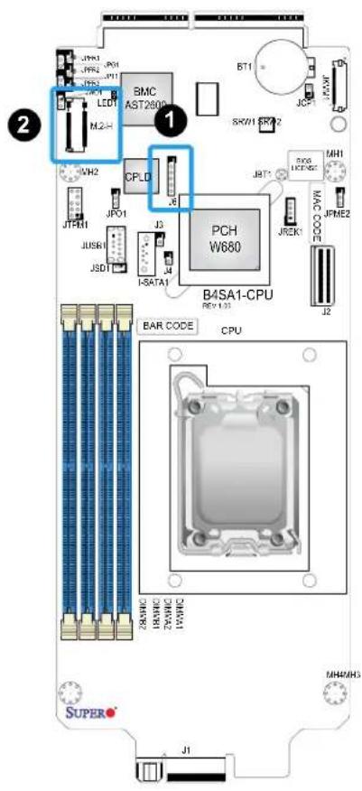 Supermicro B4SA1-CPU - M.2 M-Key PCIe 4.0 or SATA 3.0 Connector (2280/22110) - 1
