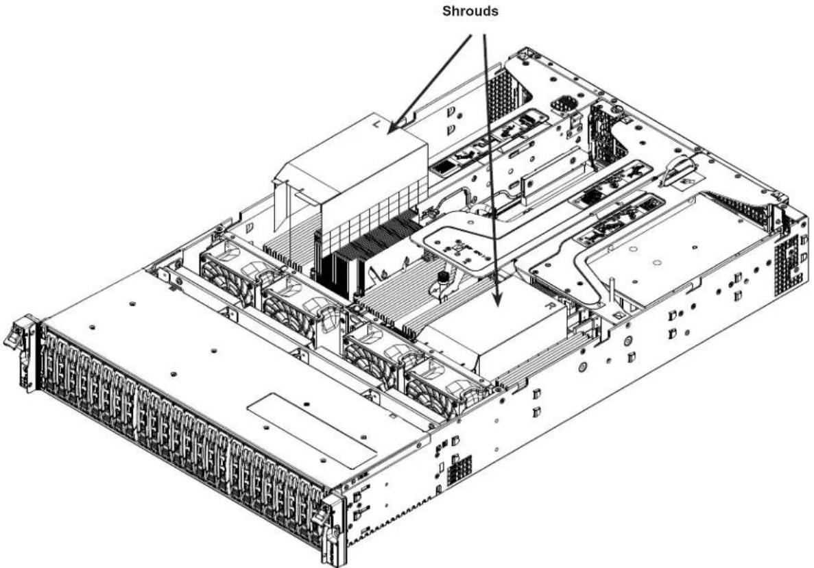 Supermicro A+ Server 2123US-TN24R25M - Installing the Standard Air Shrouds - 1