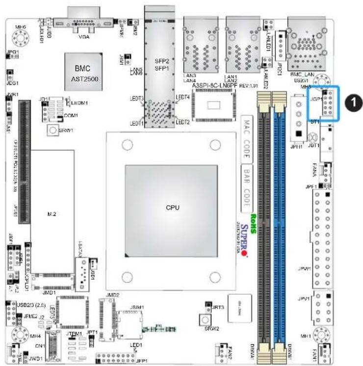 Supermicro A3SPI-8C-HLN4F - General Purpose I/O Header - 1