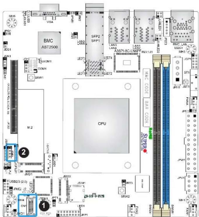 Supermicro A3SPI-8C-HLN4F - System Management Bus Header - 1